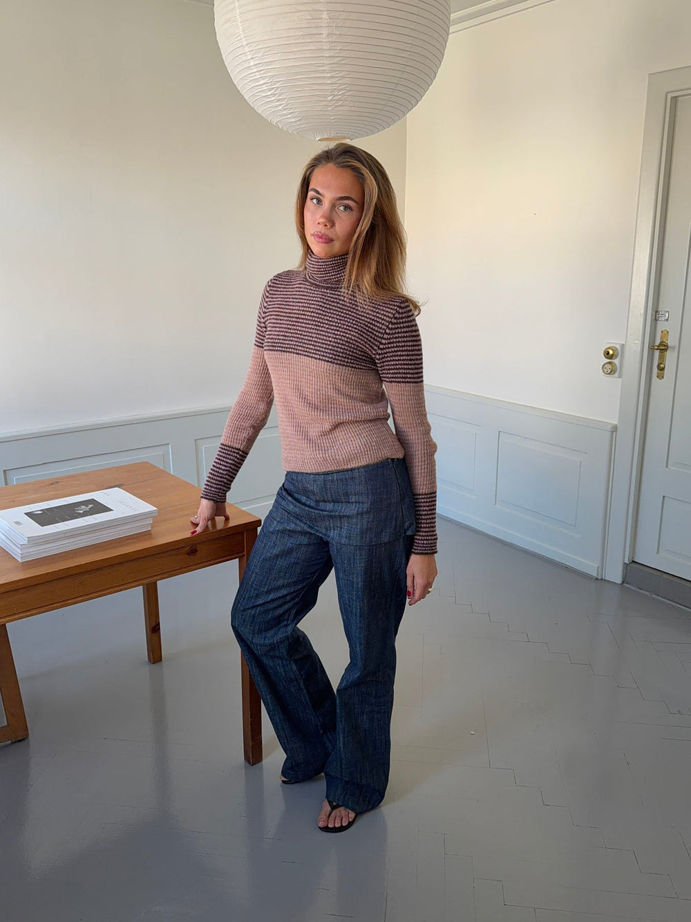 Petra pants with fold – Blue