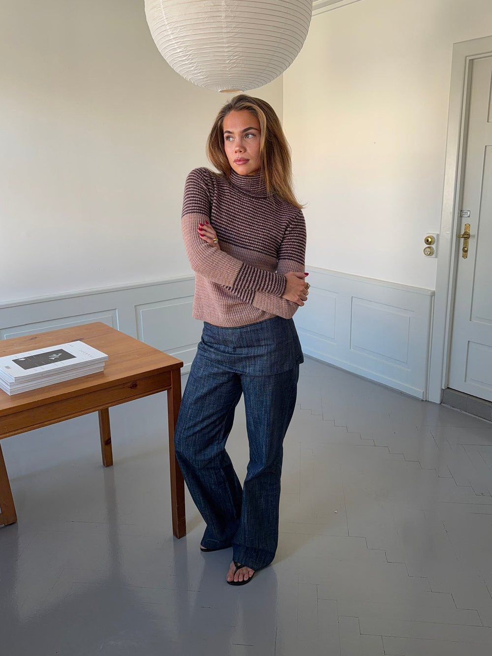 Petra pants with fold – Blue