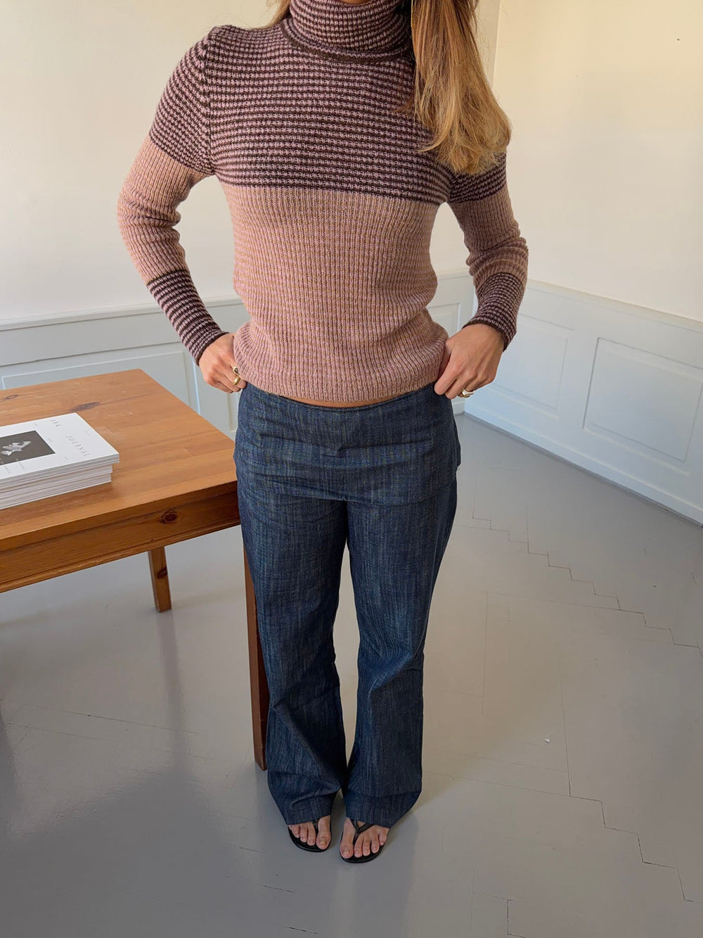 Petra pants with fold – Blue