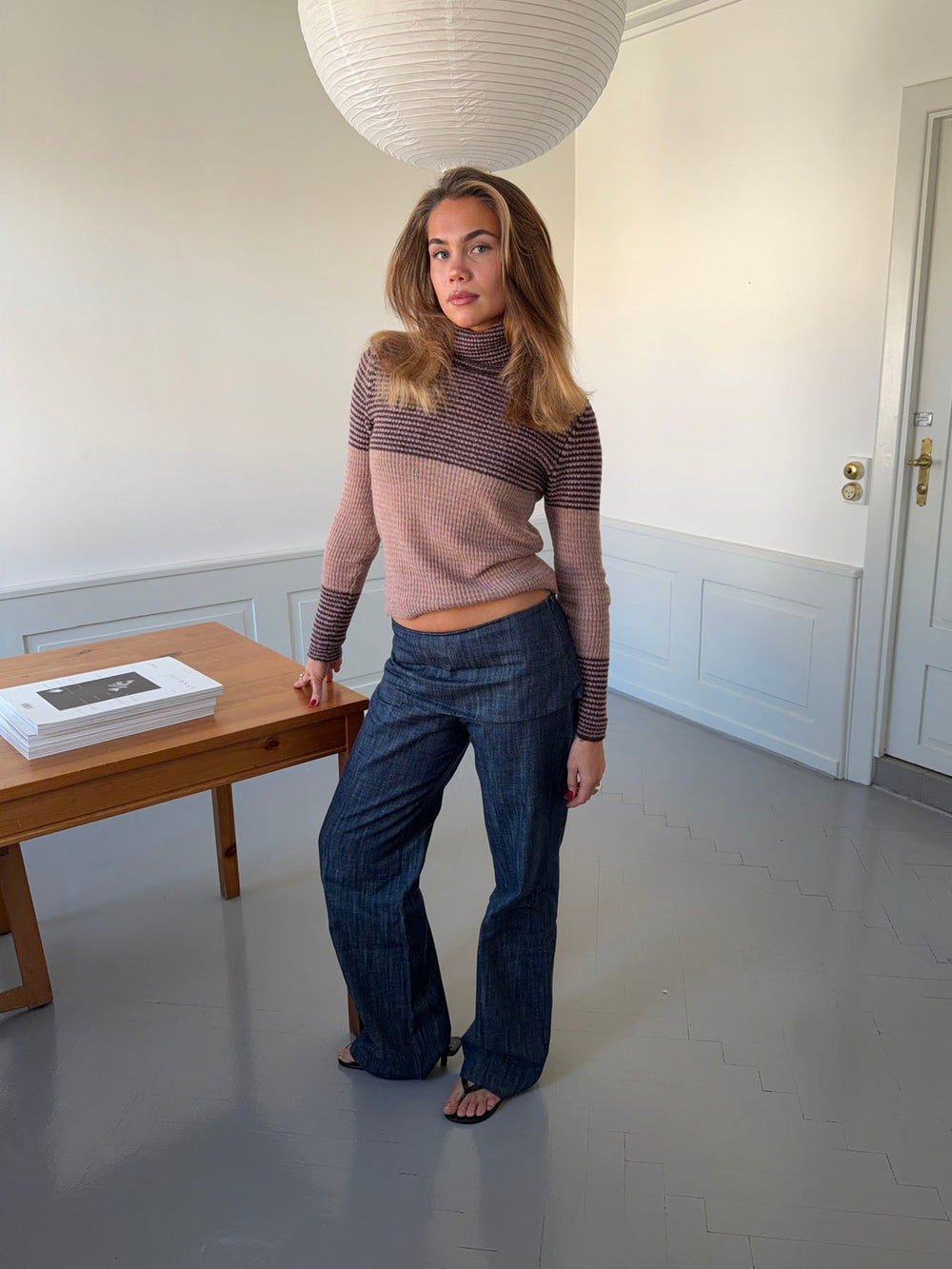 Petra pants with fold – Blue