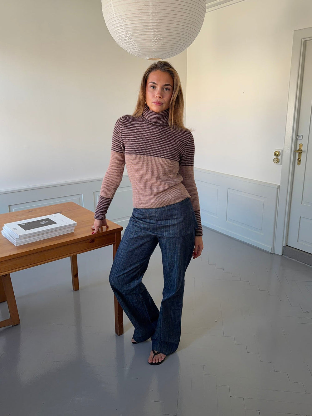 Petra pants with fold – Blue