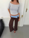 Paia pants with fold - Brown/light blue