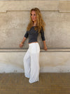 Tula trousers with pleat detail and buttons – White