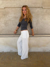 Tula trousers with pleat detail and buttons – White