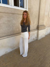 Tula trousers with pleat detail and buttons – White