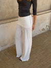 Tula trousers with pleat detail and buttons – White