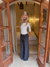 Tula pants with fold detail and buttons - Grey