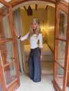 Tula pants with fold detail and buttons - Grey