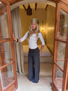 Tula pants with fold detail and buttons - Grey