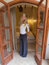 Tula pants with fold detail and buttons - Grey