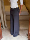 Tula pants with fold detail and buttons - Grey