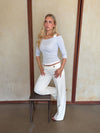 Jutana pants with buttons - White