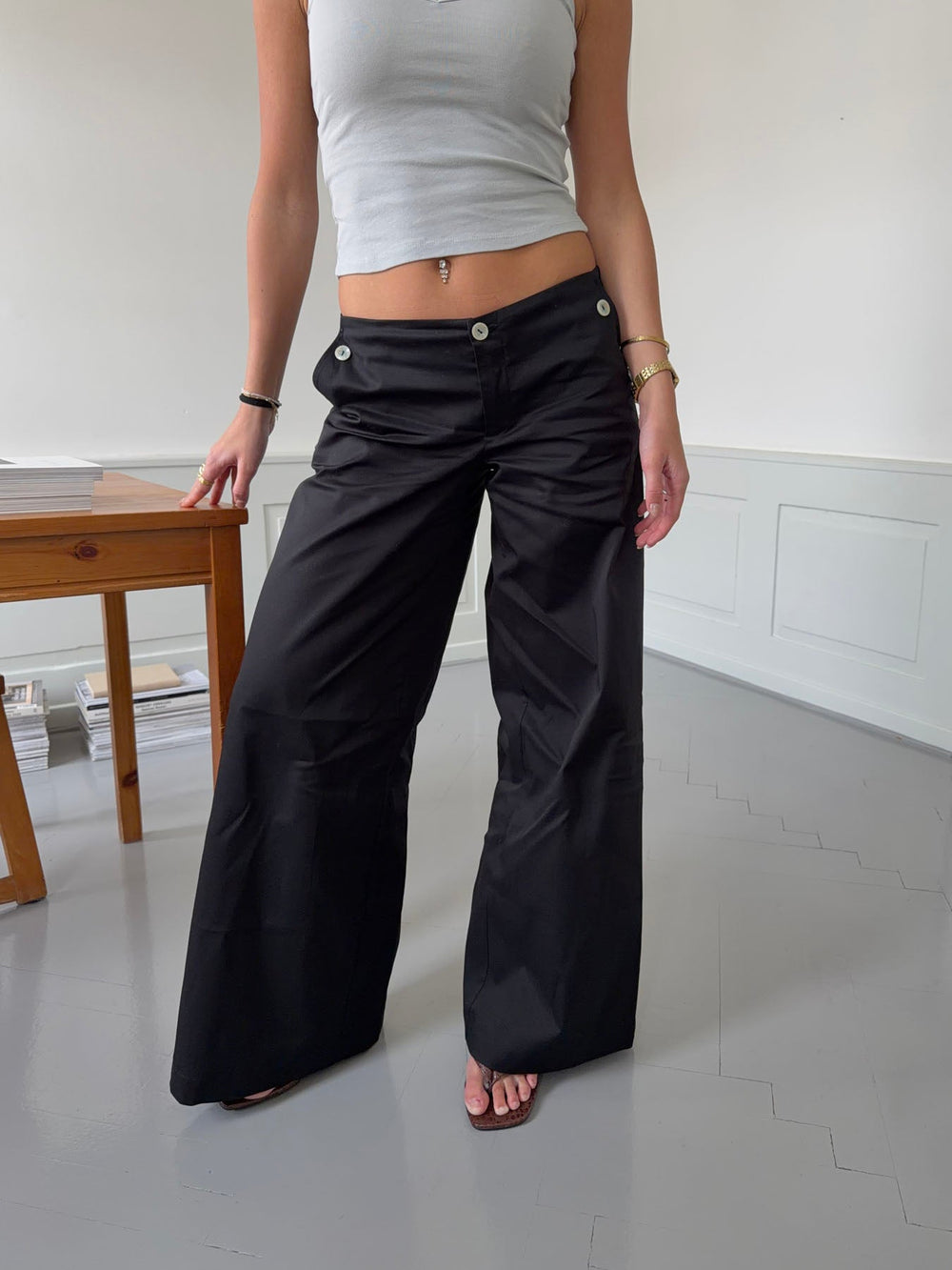 Maxim pants with buttons - Black