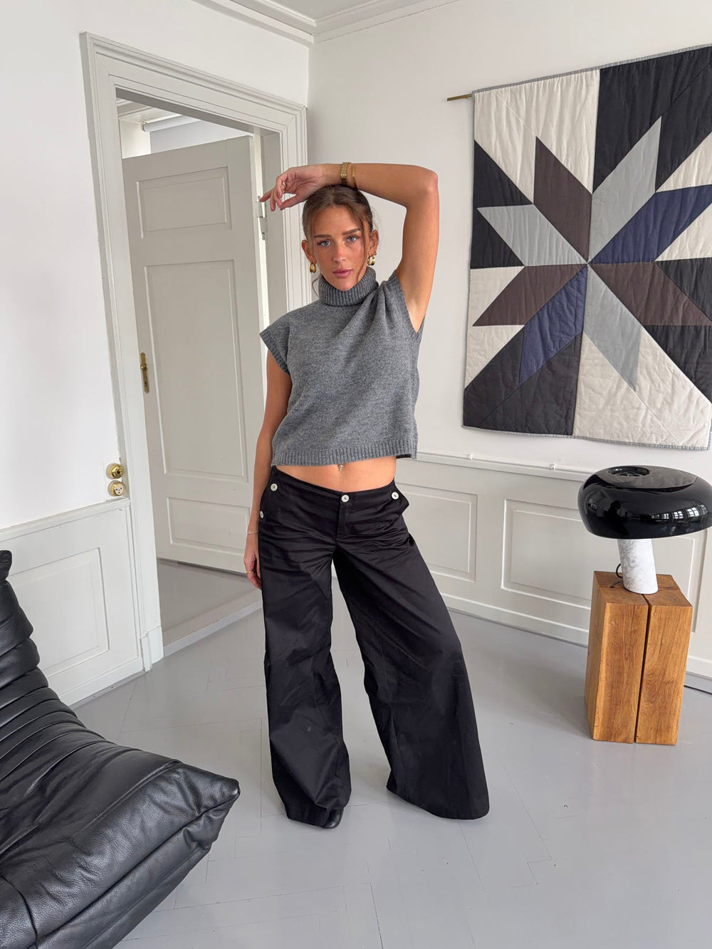 Maxim pants with buttons - Black