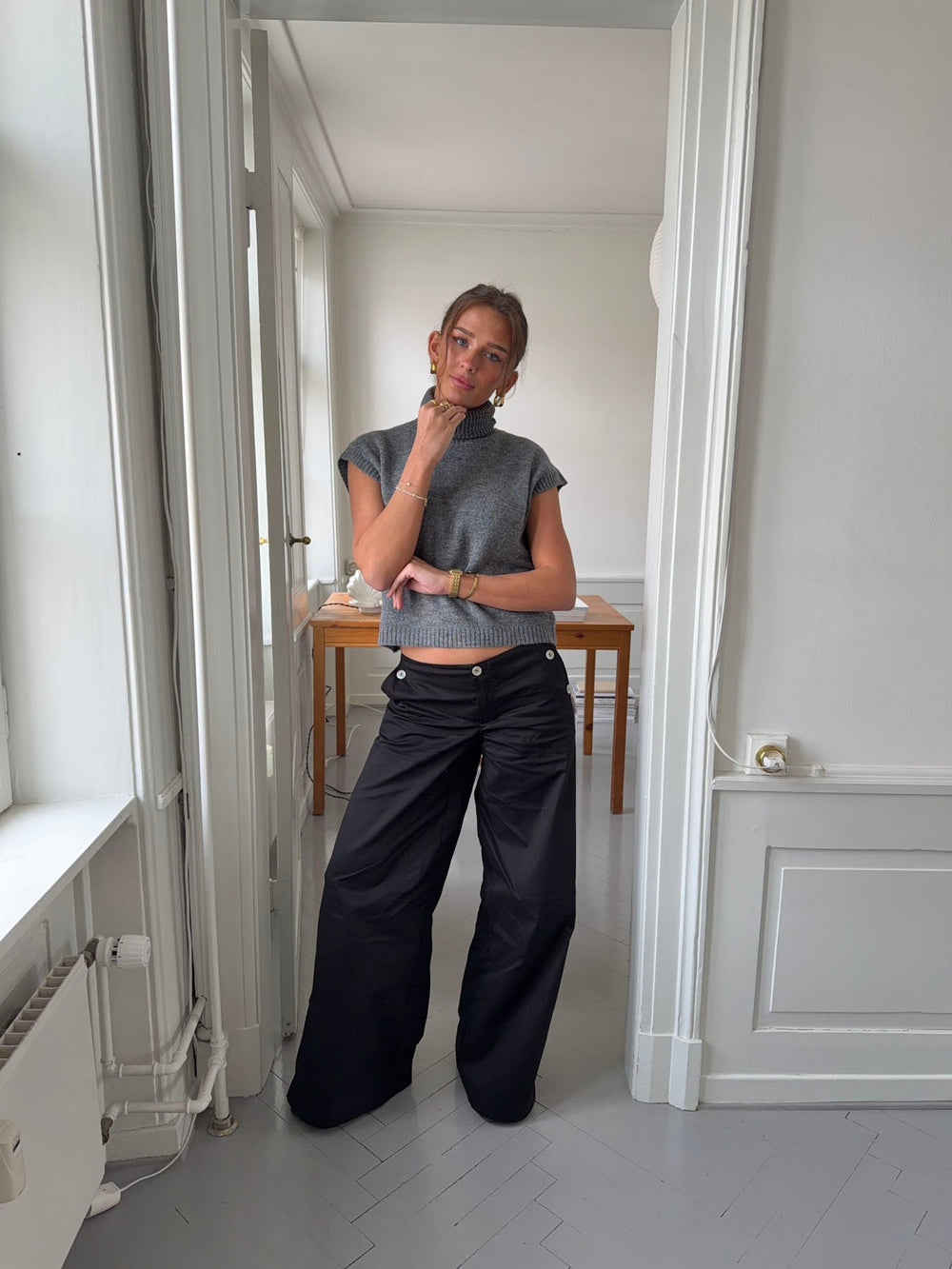 Maxim pants with buttons - Black