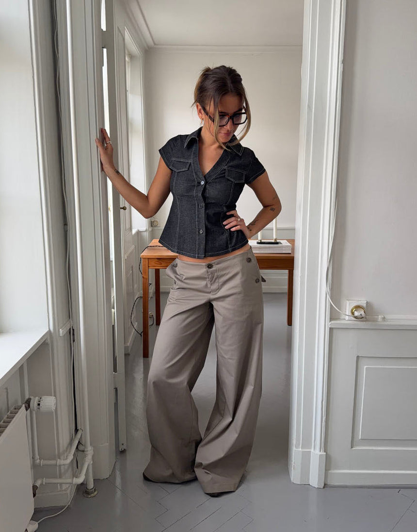 Maxim pants with buttons - Taupe