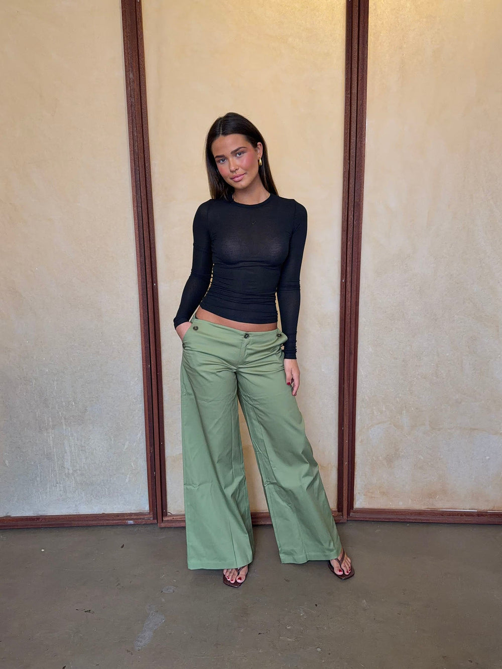 Maxim pants with buttons - Green