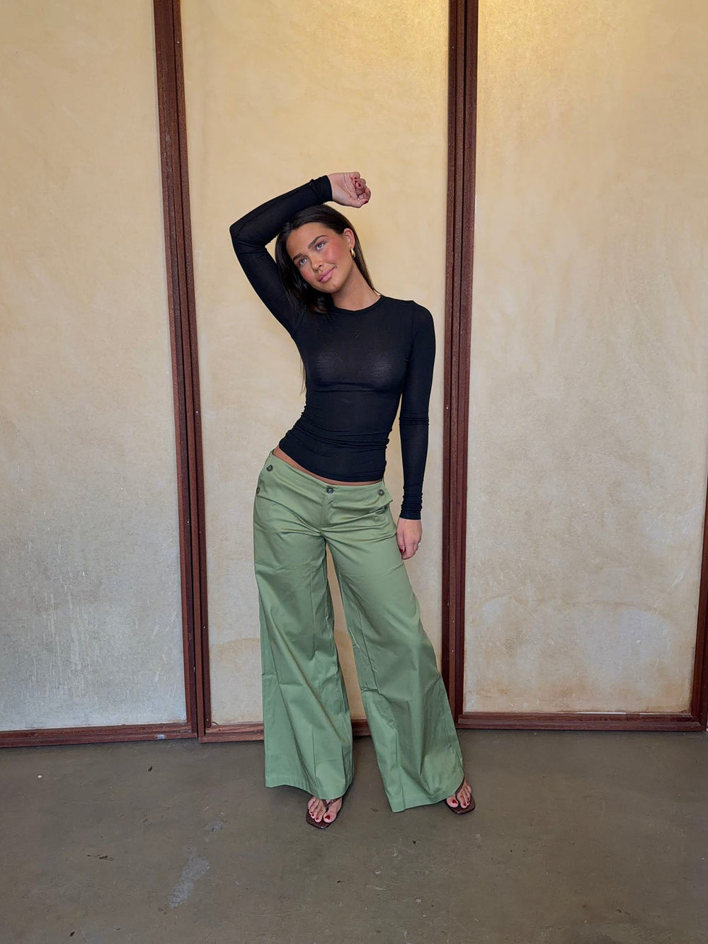 Maxim pants with buttons - Green