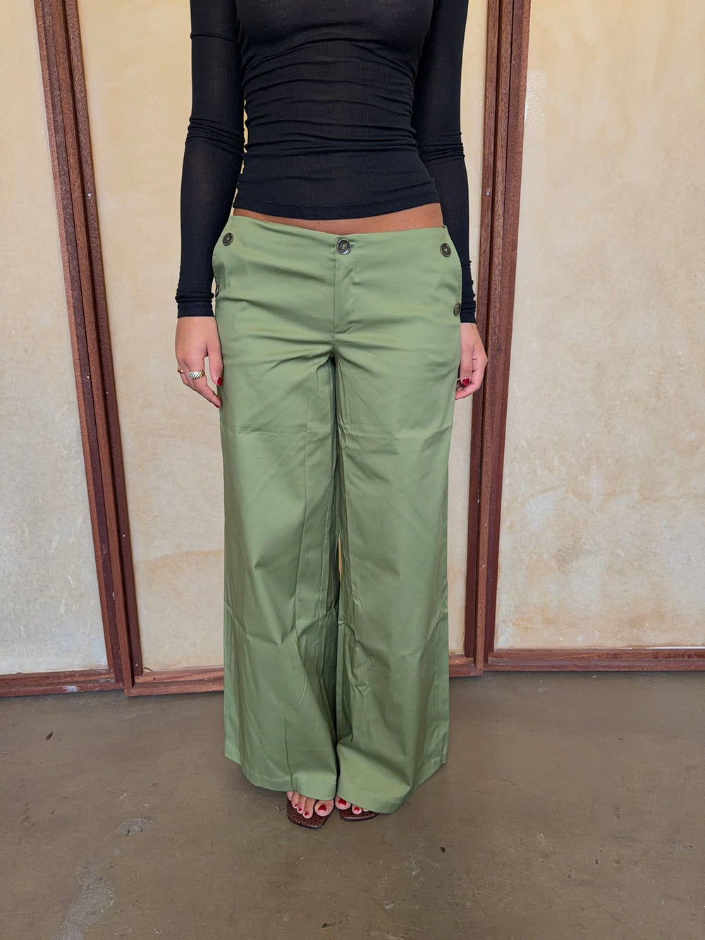 Maxim pants with buttons - Green