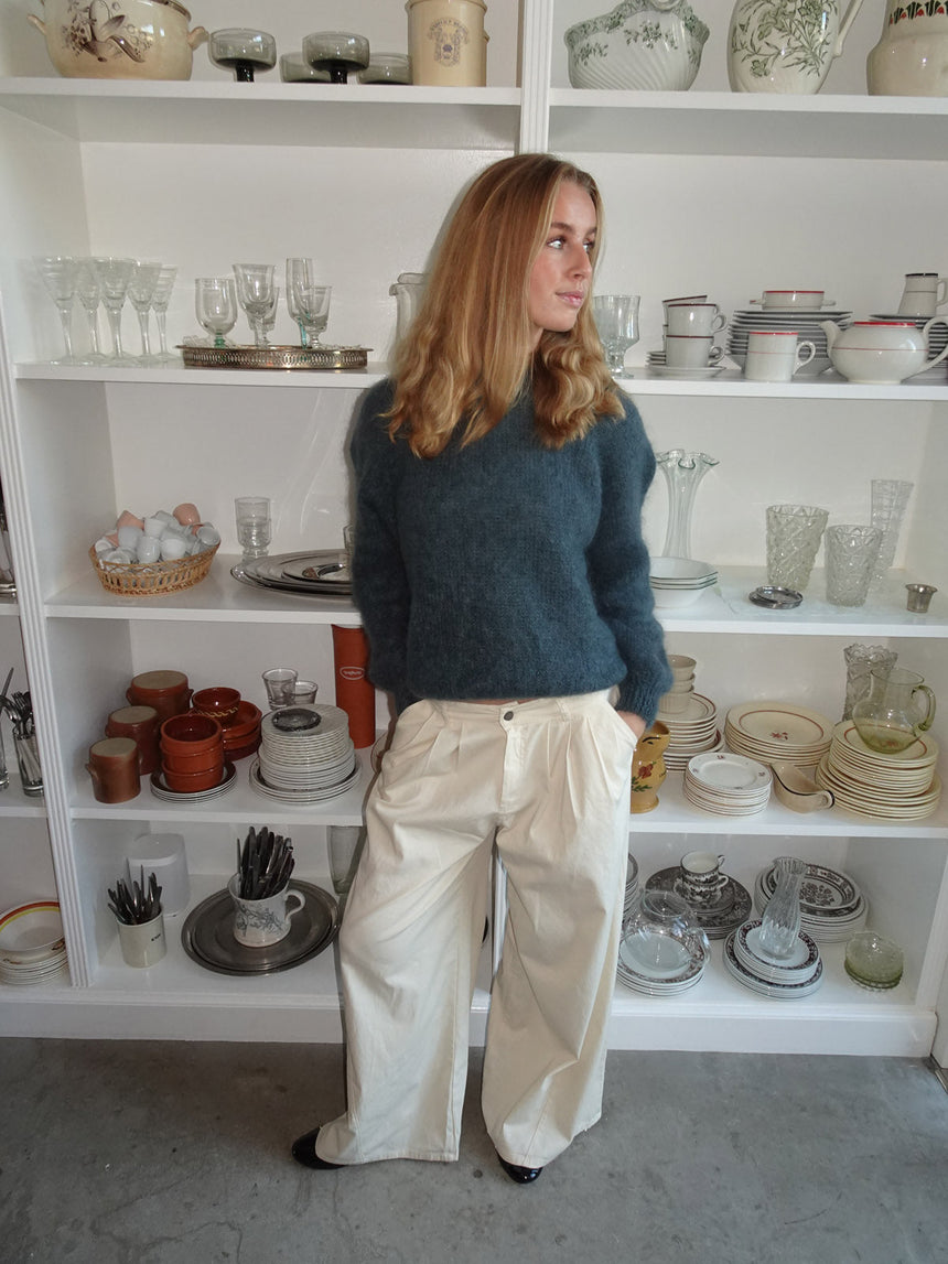 Chamomile straight leg trousers – Off white