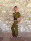 Viga pants with pattern - Khaki/green