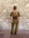 Viga pants with pattern - Khaki/green