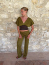 Viga pants with pattern - Khaki/green
