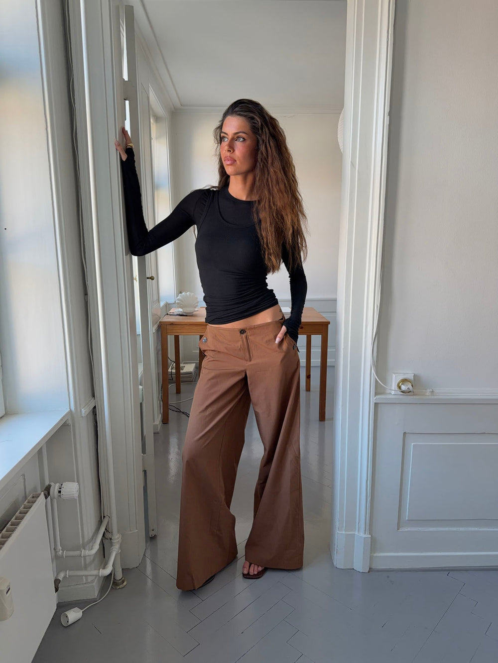 Maluna pants with stripes - Rust