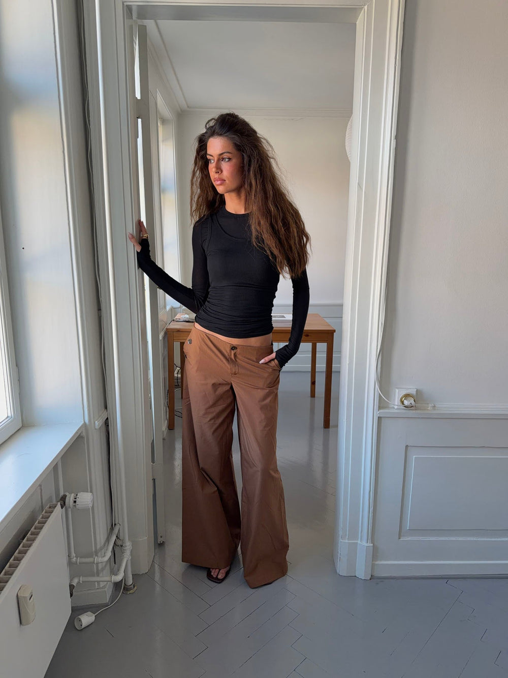 Maluna pants with stripes - Rust