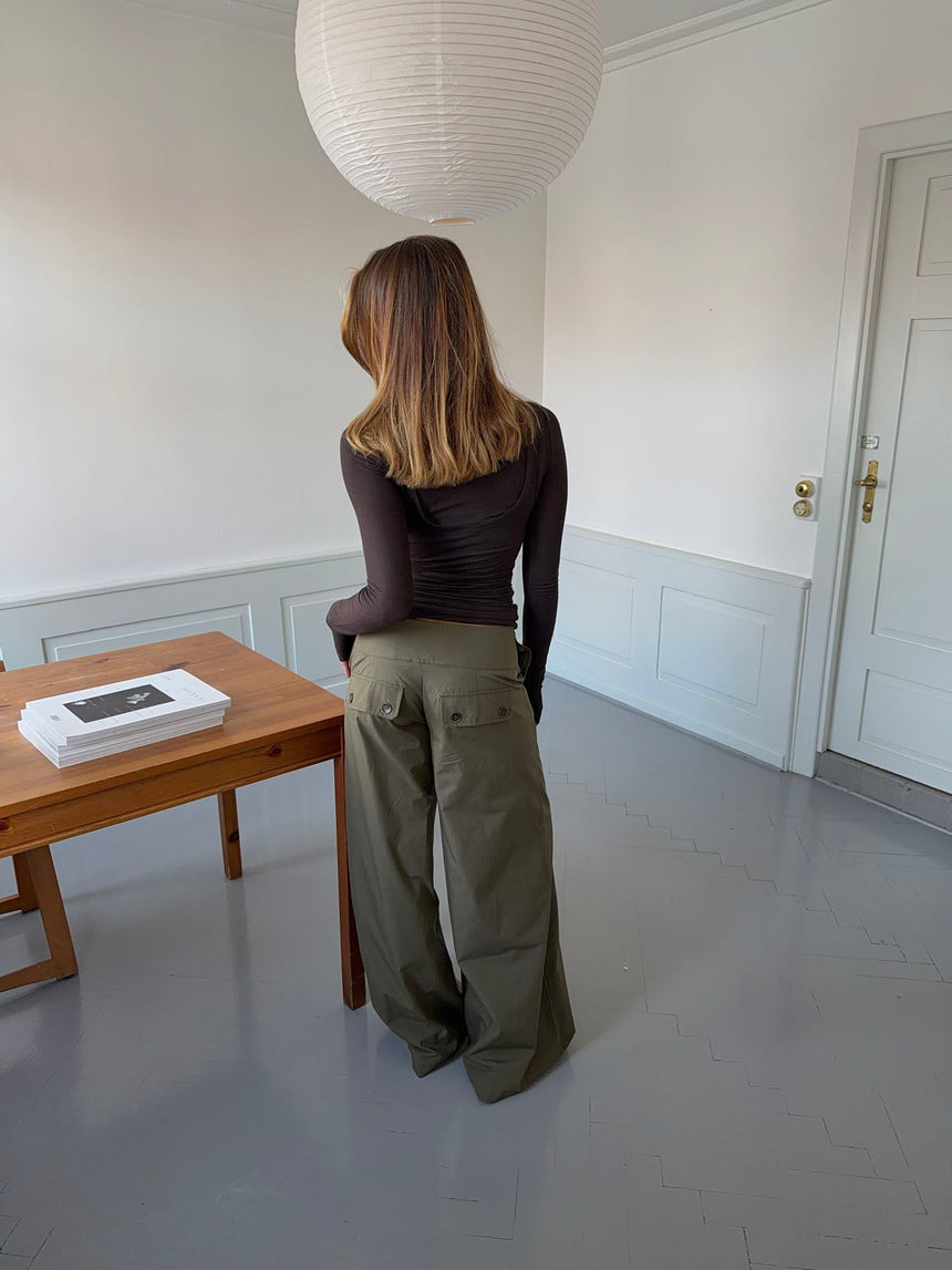 Maluna pants with stripes - Khaki