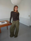 Maluna pants with stripes - Khaki