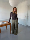 Maluna pants with stripes - Khaki