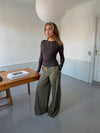 Maluna pants with stripes - Khaki