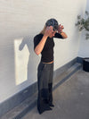 Maluna pants with pinstripes - Navy/white