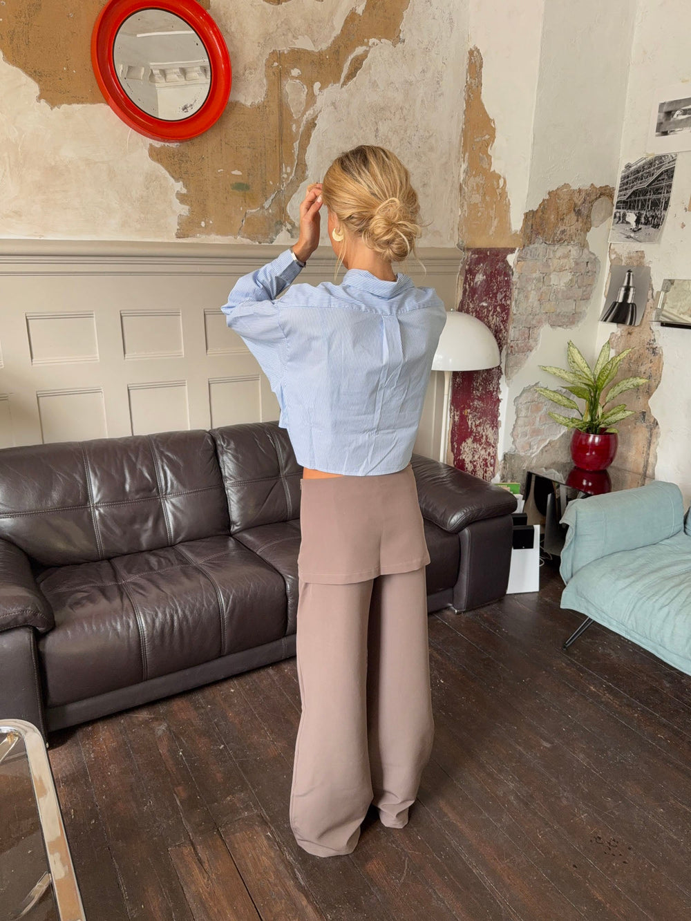 Thealine pants with skirt – Taupe