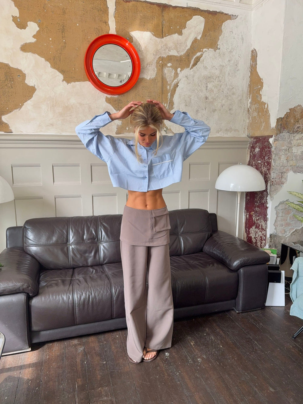 Thealine pants with skirt – Taupe