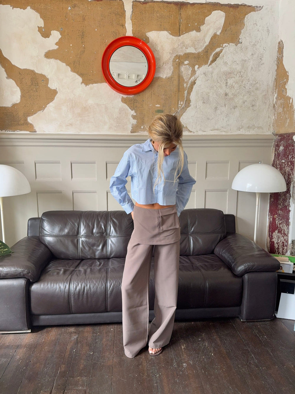 Thealine pants with skirt – Taupe