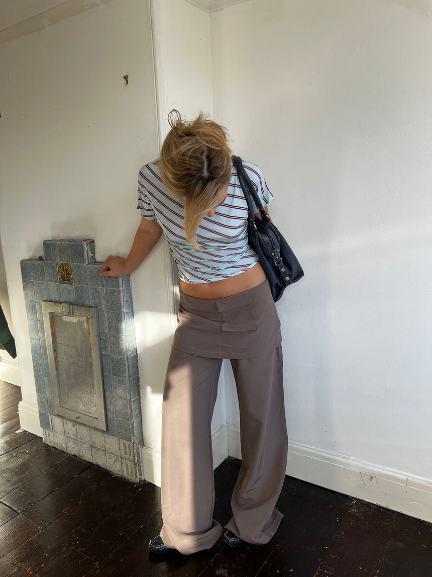 Thealine pants with skirt – Taupe