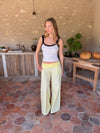 Suza pants with ribbed waist - Yellow