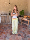 Suza pants with ribbed waist - Yellow