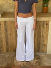 Suza pants with ribbed waist - White