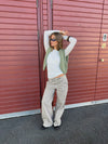 Tanija jeans with ring details – Beige