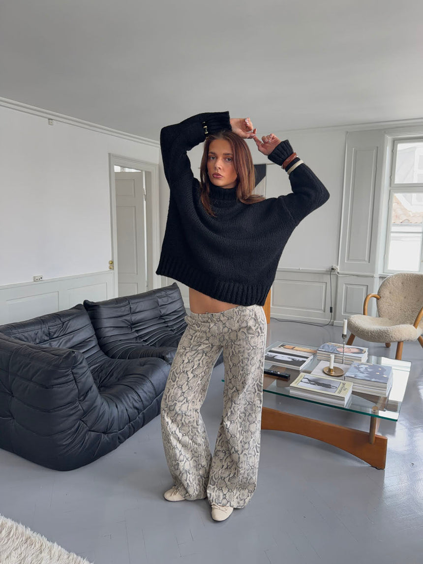 Berline trousers with snake print – Beige/grey