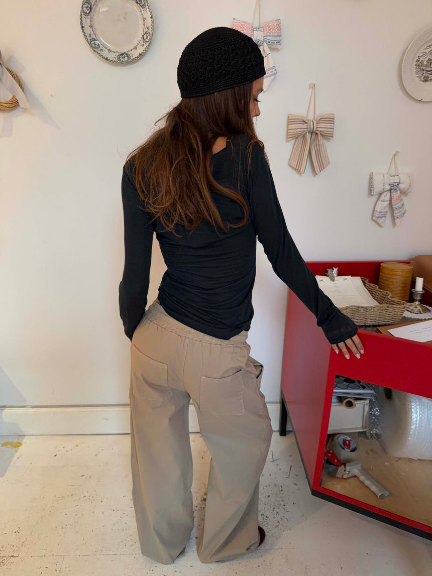 Lucille Pants with drawstring closure - Beige