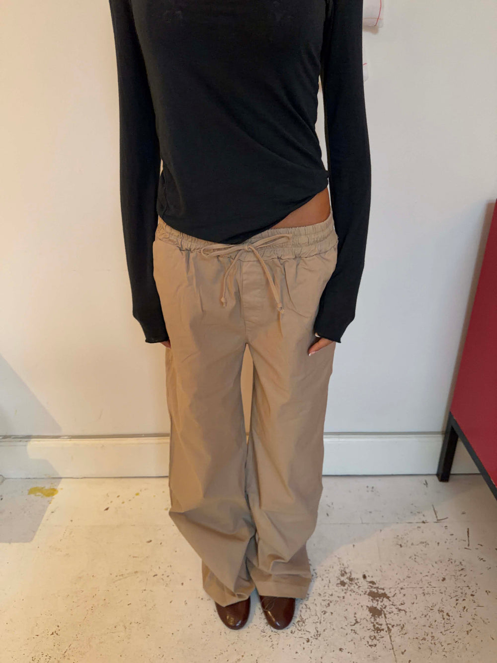 Lucille Pants with drawstring closure - Beige