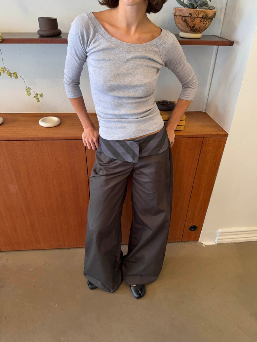 Bello pants with striped trim - Grey