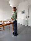 Maluna pants with pinstripes - Navy/white