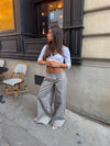 Bello pants  with stribed trim - Light grey