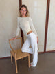 Hilda pants with detail - White/yellow