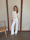 Hilda pants with detail - White/yellow